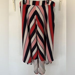 Lane Bryant Diagonal Stripe High Low Midi Skirt